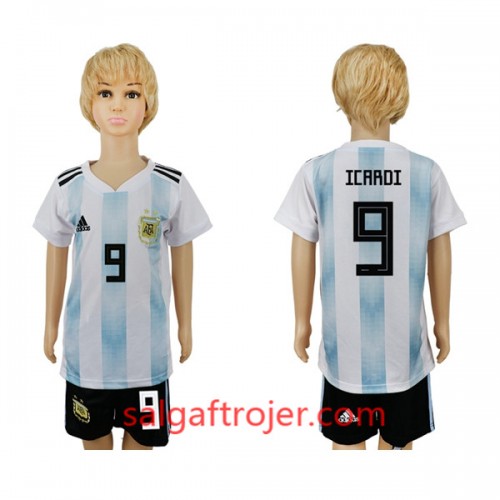 Argentina Fodboldtrøjer Icardi 9 Børn Hjemmebanesæt VM 2018 Argentina Fodboldtrøjer Icardi 9 Børn Hjemmebanesæt VM 2018